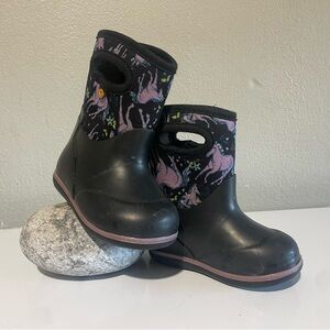 Bogs: Black and Purple Kids Boots